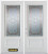 66 In. x 82 In. 3/4 Lite 2-Panel Pre-Finished White Double Steel Entry Door with Astragal and Brickmould