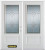 70 In. x 82 In. 3/4 Lite 2-Panel Pre-Finished White Double Steel Entry Door with Astragal and Brickmould