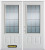 70 In. x 82 In. 3/4 Lite 2-Panel Pre-Finished White Double Steel Entry Door with Astragal and Brickmould