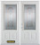 70 In. x 82 In. 3/4 Lite 2-Panel Pre-Finished White Double Steel Entry Door with Astragal and Brickmould