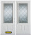 70 In. x 82 In. 3/4 Lite 2-Panel Pre-Finished White Double Steel Entry Door with Astragal and Brickmould