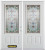 70 In. x 82 In. 3/4 Lite 2-Panel Pre-Finished White Double Steel Entry Door with Astragal and Brickmould