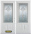 70 In. x 82 In. 3/4 Lite 2-Panel Pre-Finished White Double Steel Entry Door with Astragal and Brickmould