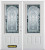 70 In. x 82 In. 3/4 Lite 2-Panel Pre-Finished White Double Steel Entry Door with Astragal and Brickmould