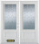 70 In. x 82 In. 3/4 Lite 2-Panel Pre-Finished White Double Steel Entry Door with Astragal and Brickmould