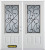 70 In. x 82 In. 3/4 Lite 2-Panel Pre-Finished White Double Steel Entry Door with Astragal and Brickmould