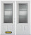 70 In. x 82 In. 3/4 Lite 2-Panel Pre-Finished White Double Steel Entry Door with Astragal and Brickmould