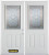 70 In. x 82 In. 1/2 Lite 2-Panel Pre-Finished White Double Steel Entry Door with Astragal and Brickmould