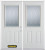 70 In. x 82 In. 1/2 Lite 2-Panel Pre-Finished White Double Steel Entry Door with Astragal and Brickmould