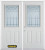 70 In. x 82 In. 1/2 Lite 2-Panel Pre-Finished White Double Steel Entry Door with Astragal and Brickmould