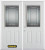 70 In. x 82 In. 1/2 Lite 2-Panel Pre-Finished White Double Steel Entry Door with Astragal and Brickmould