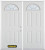 70 In. x 82 In. Fan Lite 4-Panel Pre-Finished White Double Steel Entry Door with Astragal and Brickmould