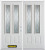 66 In. x 82 In. 2-Lite 2-Panel Pre-Finished White Double Steel Entry Door with Astragal and Brickmould