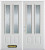 66 In. x 82 In. 2-Lite 2-Panel Pre-Finished White Double Steel Entry Door with Astragal and Brickmould