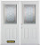 74 In. x 82 In. 1/2 Lite 2-Panel Pre-Finished White Double Steel Entry Door with Astragal and Brickmould