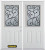 74 In. x 82 In. 1/2 Lite 2-Panel Pre-Finished White Double Steel Entry Door with Astragal and Brickmould