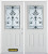 74 In. x 82 In. 1/2 Lite 2-Panel Pre-Finished White Double Steel Entry Door with Astragal and Brickmould