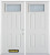 74 In. x 82 In. Rectangular Lite 4-Panel Pre-Finished White Double Steel Entry Door with Astragal and Brickmould