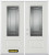 74 In. x 82 In. 3/4 Lite 1-Panel Pre-Finished White Double Steel Entry Door with Astragal and Brickmould