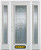 66 In. x 82 In. Full Lite Pre-Finished White Steel Entry Door with Sidelites and Brickmould