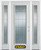 66 In. x 82 In. Full Lite Pre-Finished White Steel Entry Door with Sidelites and Brickmould