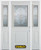 64 In. x 82 In. 1/2 Lite 1-Panel Pre-Finished White Steel Entry Door with Sidelites and Brickmould