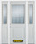 64 In. x 82 In. 1/2 Lite 1-Panel Pre-Finished White Steel Entry Door with Sidelites and Brickmould