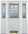 64 In. x 82 In. 1/2 Lite 1-Panel Pre-Finished White Steel Entry Door with Sidelites and Brickmould