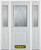 64 In. x 82 In. 1/2 Lite 1-Panel Pre-Finished White Steel Entry Door with Sidelites and Brickmould