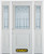 64 In. x 82 In. 1/2 Lite 1-Panel Pre-Finished White Steel Entry Door with Sidelites and Brickmould