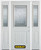 64 In. x 82 In. 1/2 Lite 1-Panel Pre-Finished White Steel Entry Door with Sidelites and Brickmould