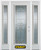 68 In. x 82 In. Full Lite Pre-Finished White Steel Entry Door with Sidelites and Brickmould