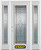 68 In. x 82 In. Full Lite Pre-Finished White Steel Entry Door with Sidelites and Brickmould