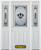 64 In. x 82 In. 1/2 Lite 2-Panel Pre-Finished White Steel Entry Door with Sidelites and Brickmould