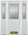 68 In. x 82 In. 1/2 Lite 2-Panel Pre-Finished White Steel Entry Door with Sidelites and Brickmould