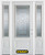 66 In. x 82 In. 3/4 Lite 2-Panel Pre-Finished White Steel Entry Door with Sidelites and Brickmould