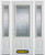 66 In. x 82 In. 3/4 Lite 2-Panel Pre-Finished White Steel Entry Door with Sidelites and Brickmould