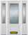 66 In. x 82 In. 3/4 Lite 2-Panel Pre-Finished White Steel Entry Door with Sidelites and Brickmould