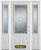 66 In. x 82 In. 3/4 Lite 2-Panel Pre-Finished White Steel Entry Door with Sidelites and Brickmould