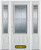 66 In. x 82 In. 3/4 Lite 2-Panel Pre-Finished White Steel Entry Door with Sidelites and Brickmould