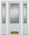 66 In. x 82 In. 3/4 Lite 2-Panel Pre-Finished White Steel Entry Door with Sidelites and Brickmould