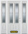 68 In. x 82 In. 2-Lite 2-Panel Pre-Finished White Steel Entry Door with Sidelites and Brickmould