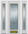 64 In. x 82 In. Full Lite Pre-Finished White Steel Entry Door with Sidelites and Brickmould