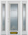 64 In. x 82 In. Full Lite Pre-Finished White Steel Entry Door with Sidelites and Brickmould