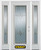 64 In. x 82 In. Full Lite Pre-Finished White Steel Entry Door with Sidelites and Brickmould