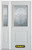 50 In. x 82 In. 1/2 Lite 1-Panel Pre-Finished White Steel Entry Door with Sidelites and Brickmould