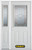 48 In. x 82 In. 1/2 Lite 2-Panel Pre-Finished White Steel Entry Door with Sidelites and Brickmould