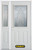 48 In. x 82 In. 1/2 Lite 2-Panel Pre-Finished White Steel Entry Door with Sidelites and Brickmould