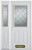 48 In. x 82 In. 1/2 Lite 2-Panel Pre-Finished White Steel Entry Door with Sidelites and Brickmould