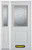 48 In. x 82 In. 1/2 Lite 1-Panel Pre-Finished White Steel Entry Door with Sidelites and Brickmould